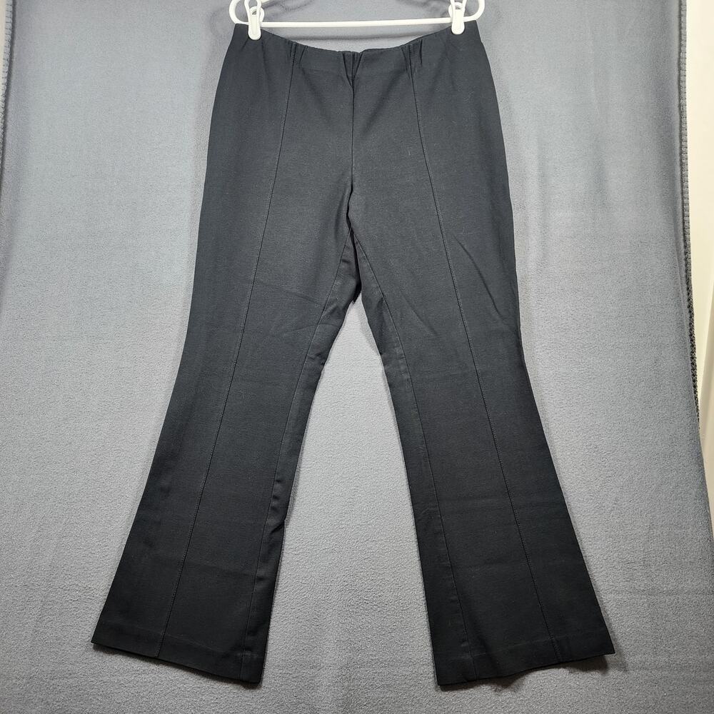 J Jill Womens Pants Large Black Pull On Ponte Knit 4 Way Stretch Barely Boot Cut